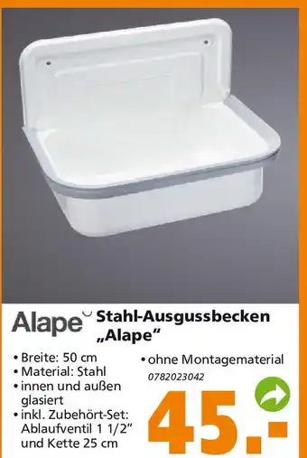 Globus Baumarkt Alape Stahl-Ausgussbecken Alape Angebot