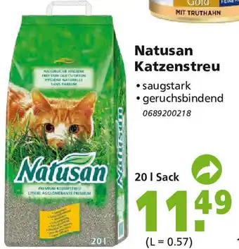 Globus Baumarkt Natusan Katzenstreu 20L Angebot