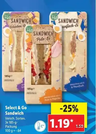 Lidl Select & Go Sandwich Angebot