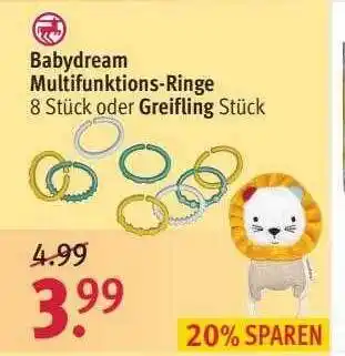 Rossmann Babydream multifunktions-ringe oder greifling Angebot