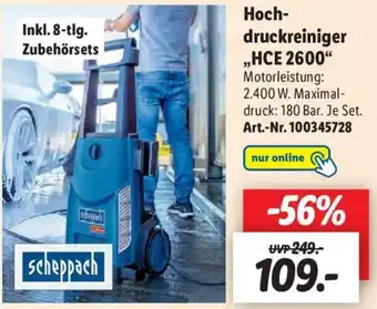 Lidl Scheppach Hochdruckreiniger ,,HCE 2600" Angebot