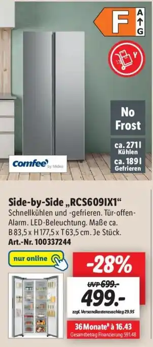 Lidl Comfee Side by Side ,,RCS609IX1" Angebot