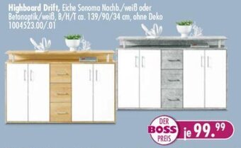 Möbel Boss Highboard Drift Angebot