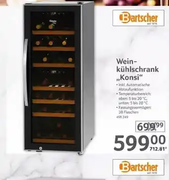 Selgros Bartscher kühlschrank „konsi” Angebot