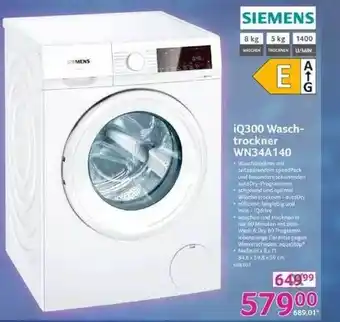 Selgros Siemens iq300 waschtrockner wn34a140 Angebot