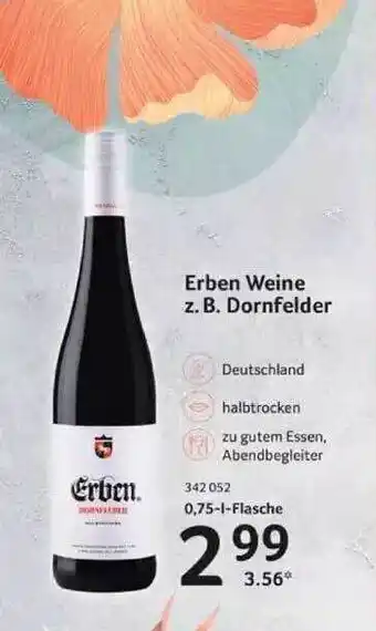 Selgros Erben weine z.b dornfelder Angebot