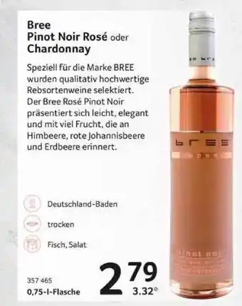 Selgros Bree pinot noir rosé oder chardonnay Angebot