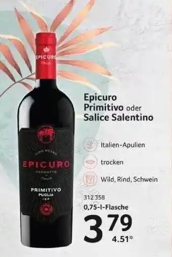 Selgros Epicuro primitivo oder salice salentino Angebot