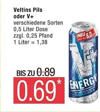 Marktkauf Veltins pils oder v+ Angebot