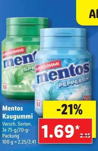 Lidl Mentos Kaugummi Angebot