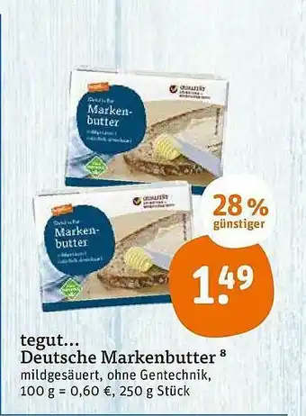 tegut Deutsche Markenbutter 250g Angebot