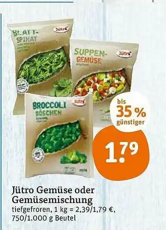 tegut Jütro Gemüse Oder Gemüsemischung 750/1.000g Beutel Angebot