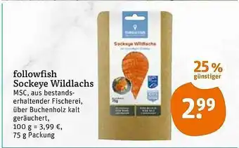 tegut Followfish Sockeye Wildlachs 75g Angebot