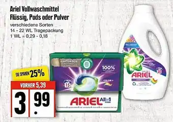 Edeka Ariel vollwaschmittel flüssig, pods oder pulver Angebot