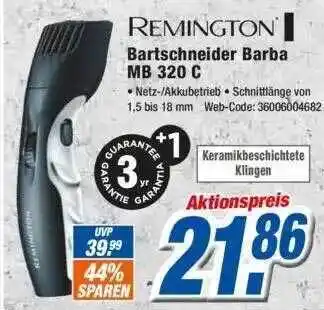 Expert Klein Remington bartschneider barba mb 320 c Angebot