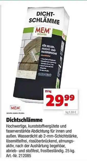 Hagebau Dichtschlämme mem Angebot