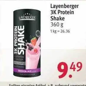 Rossmann Layenberger 3k protein shaeke Angebot