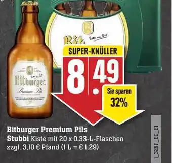 Scheck-in-Center Bitburger premium pils stubbi Angebot