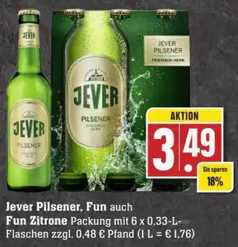 Scheck-in-Center Jever pilsener, fun auch fun zitrone Angebot