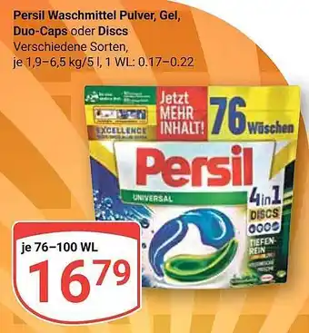 Globus Persil waschmittel pulver, gel duo caps oder discs Angebot