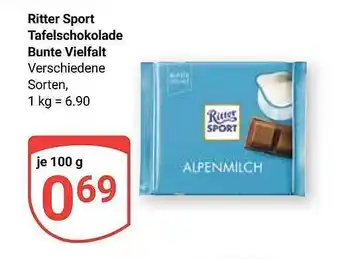 Globus Ritter sport tafelschokolade bunte vielfalt Angebot