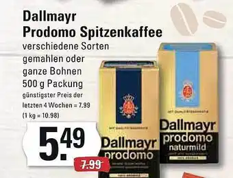 Meyer's Frischemarkt Dallmayr prodomo spitzenkaffee Angebot