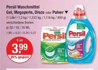 V Markt Persil waschmittel gel, megaperls, discs oder pulver Angebot