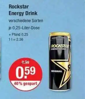 V Markt Rockstar energy drink Angebot