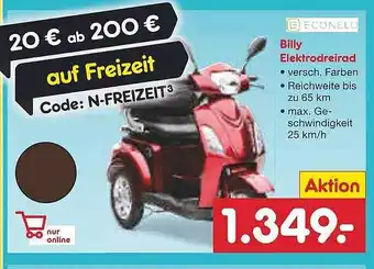 Netto Marken-Discount Billy elektrodreirad econelo Angebot