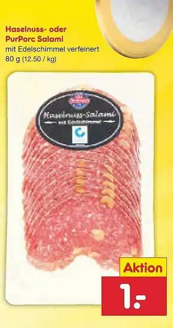 Netto Marken-Discount Haselnuss- oder purporc salami Angebot