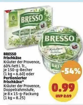 PENNY Bresso frischkäse oder portionierter frischkäse Angebot