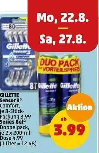 PENNY Gillette sensor 3 series gel Angebot