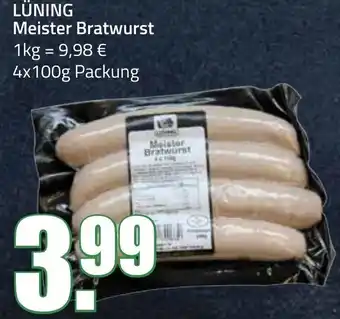 Ihr Frischmarkt Lüning Meister Bratwurst 4x100 g Packung Angebot