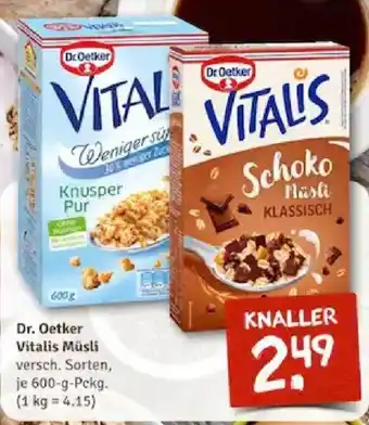 nahkauf Dr. Oetker Vitalis Müsli 600 g Pckg. Angebot