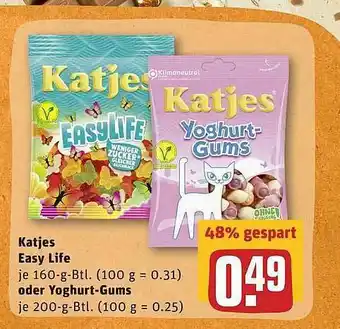 REWE Katjes Easy Life 160g Oder Yoghurt-gums 200g Angebot