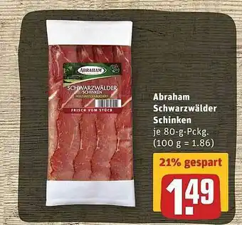 REWE Abraham Schwarzwälder Schinken 80g Angebot