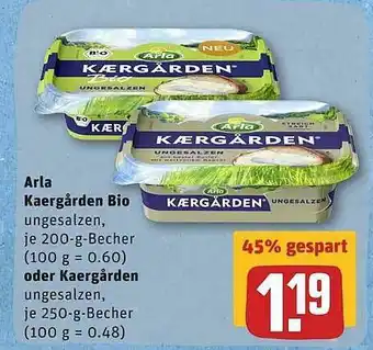 REWE Arla Kærgården Bio 200g Becher Oder Kærgården 250g Becher Angebot