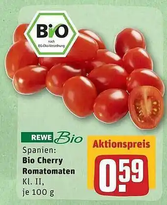 REWE Bio Cherry Romatomaten 100g Angebot