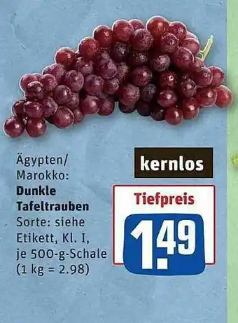 REWE Dunkle Tafeltrauben 500g Angebot