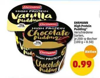 PENNY Ehrmann High Protein Pudding 200g Becher Angebot