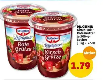 PENNY Dr Oetker Kirsch- Oder Rote Grütze 500g Becher Angebot