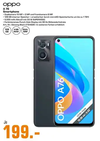 Saturn Oppo A 76 Smartphone Angebot