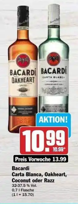 dodenhof Bacardi carta bianca, oakheart, coconut oder razz Angebot