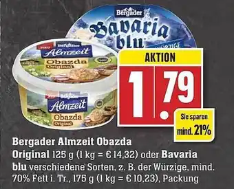 Edeka Bergader almzeit obazda original oder bavaria blu Angebot