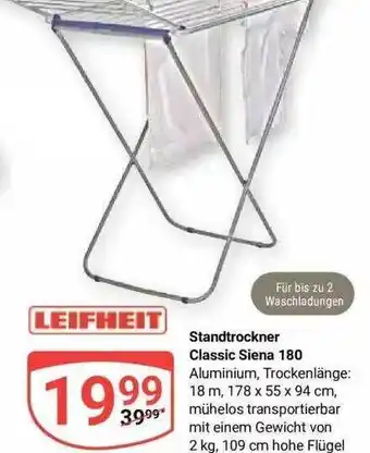 Globus Leifheit standtrockner classic siena 180 Angebot