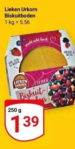 Globus Lieken urkorn biskuitboden Angebot