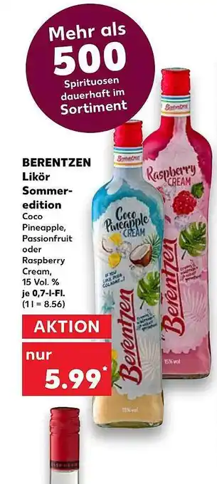 Kaufland Berentzen likör sommeredition Angebot