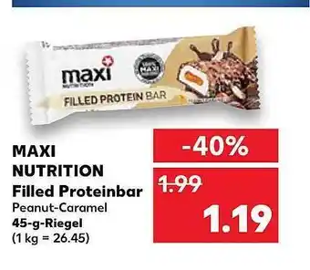 Kaufland Maxi nutrition filled proteinbar Angebot