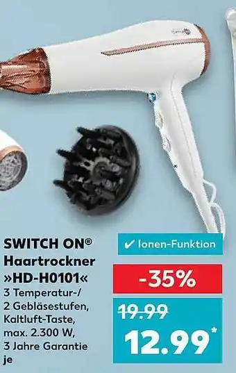 Kaufland Switch on haartrockner hd-h0101 Angebot