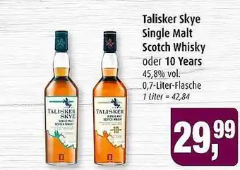 Markant Talisker skye single malt scotch whisky Angebot